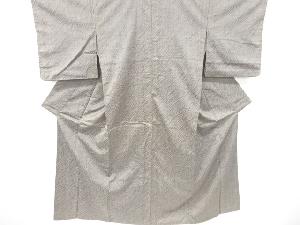 アンティーク　よろけ斜め縞模様織り出し　手織り紬着物